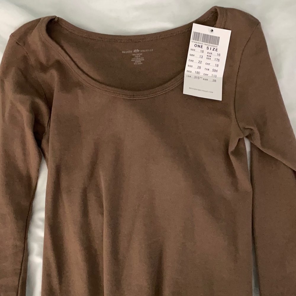 NEW Brandy Melville Brown Long Sleeve